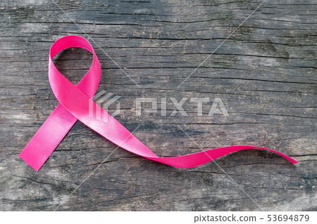 Pink ribbon breast cancer awareness symbolic bow Pink ribbon breast cancer awareness symbolic bow 53694879