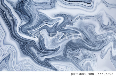 Marble abstract acrylic background. Nature blue marbling artwork texture. 53696292