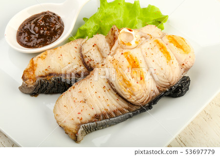 Grilled shark steak Grilled shark steak 53697779