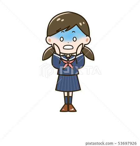擺在例證的蒼白女孩 53697926