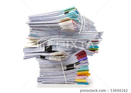 Stack of Documents isolated on white background. 53698162