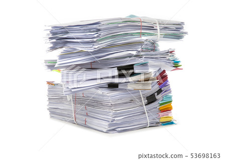 Stack of Documents isolated on white background. 53698163