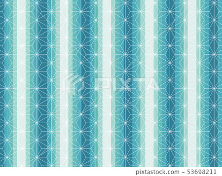 Japanese pattern Hemp leaves background material / green 53698211