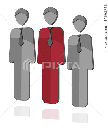 Three businesmen icon silhouettes vector. Three businesmen icon silhouettes vector. 53698258