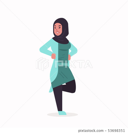 arabic woman in hijab arab girl wearing headscarf traditional clothes standing pose arabian female arabic woman in hijab arab girl wearing headscarf traditional clothes standing pose arabian female 53698351