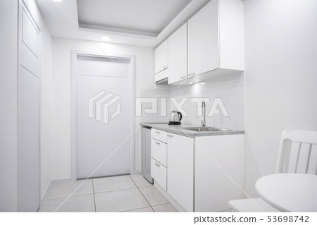 Modern interior white kitchen room showcase Modern interior white kitchen room showcase 53698742