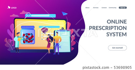 Online prescription system concept landing page. Online prescription system concept landing page. 53698905