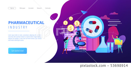 Pharmacological business concept landing page. Pharmacological business concept landing page. 53698914