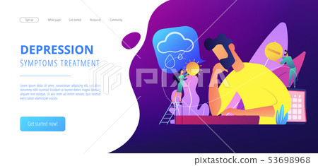 Seasonal affective disorder concept landing page. Seasonal affective disorder concept landing page. 53698968