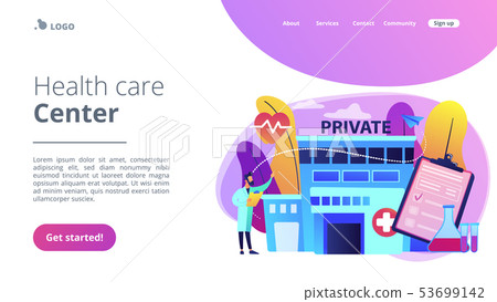 Private healthcare concept landing page. 53699142