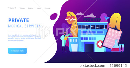 Private healthcare concept landing page. 53699143