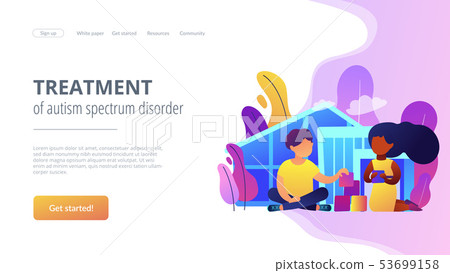 Autism center concept landing page. Autism center concept landing page. 53699158