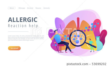 Anaphylaxis concept landing page. 53699202