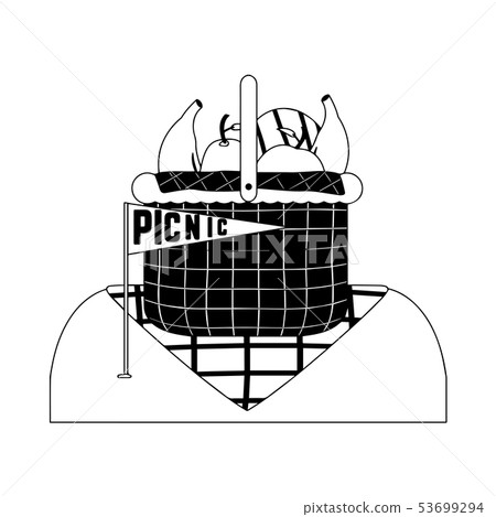 Picnic basket with fruits 53699294