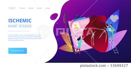 Ischemic heart disease concept landing page. Ischemic heart disease concept landing page. 53699327