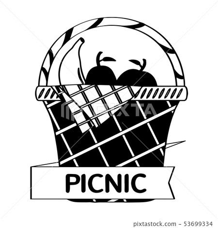 Picnic basket with fruits 53699334