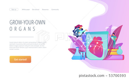 Lab-grown organs concept landing page. 53700393