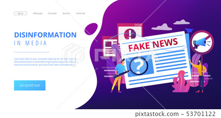 Fake news concept landing page 53701122