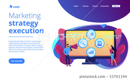 Marketing campaign management concept landing page. 53701194