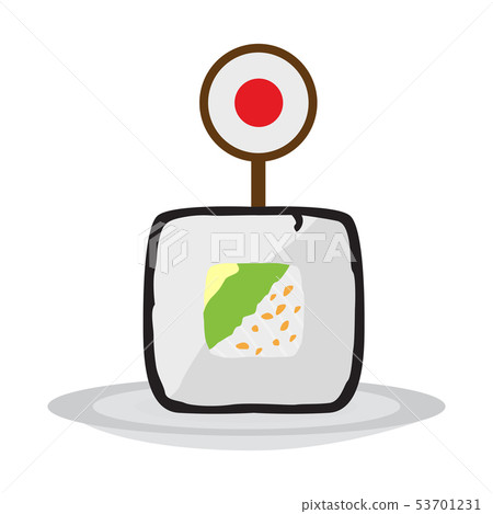 Isolated sushi roll 53701231