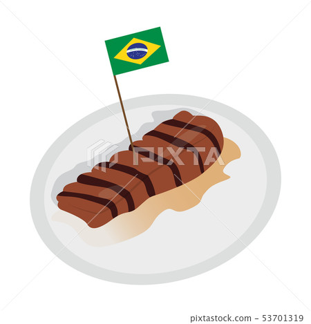 Picanha with a flag of Brazil 53701319