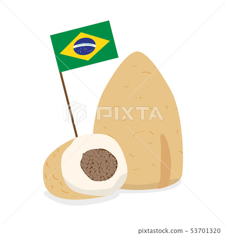 Pastei de queijo with a flag of Brazil 53701320