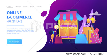 Seller reputation system concept landing page. Seller reputation system concept landing page. 53701865