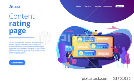 Rating site concept landing page. 53701925