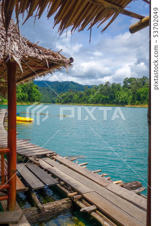 Floating village in Cheow Lan Lake, Khao Sok, 53702049