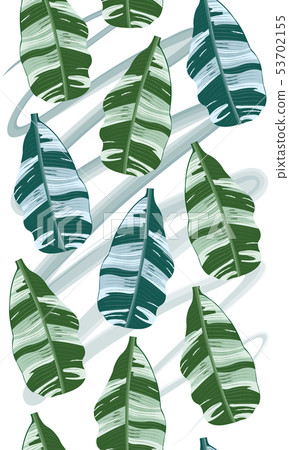 Seamless pattern with banana leaves 53702155