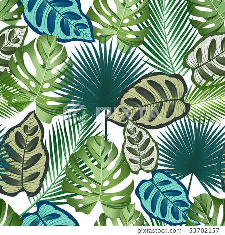 Seamless pattern with tropical leaves Seamless pattern with tropical leaves 53702157