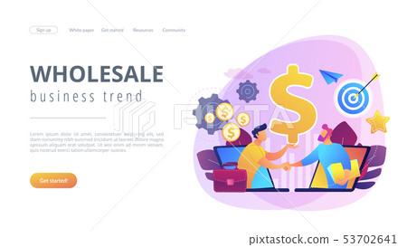 Business-to-business sales concept landing page. Business-to-business sales concept landing page. 53702641