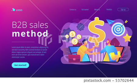 Business-to-business sales concept landing page. 53702644
