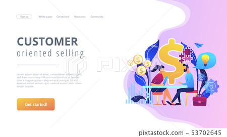 Consultative sales concept landing page. 53702645