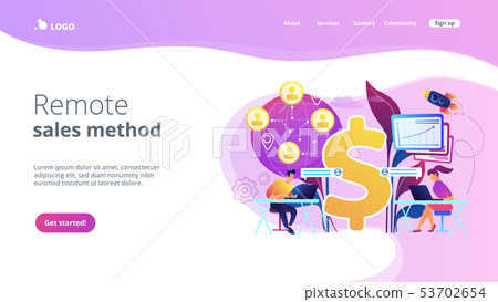 Virtual sales concept landing page. 53702654