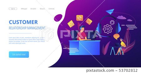 Contact center concept landing page. 53702812