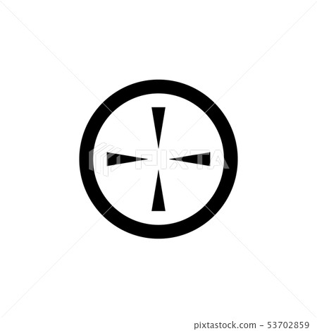 Black aim icon. Sniper scope crosshairs sign. 53702859