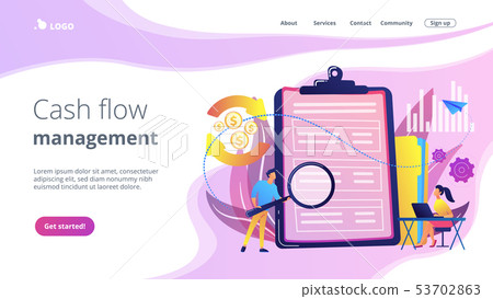 Cash flow statement concept landing page. Cash flow statement concept landing page. 53702863