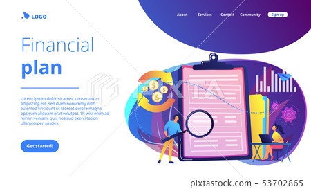 Cash flow statement concept landing page. 53702865