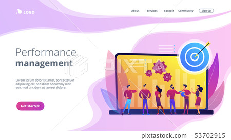 Performance management concept landing page. 53702915
