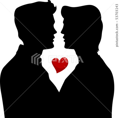 Silhouette Men Gay Couple Illustration 53703143