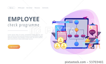 Employee assessment software concept landing page. Employee assessment software concept landing page. 53703481