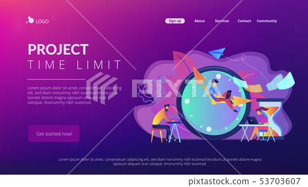 Deadline concept landing page. Deadline concept landing page. 53703607