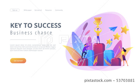 Key to success concept landing page. - Stock Illustration [53703881 ...