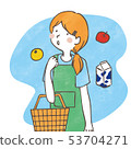 主婦購物手寫的插圖 53704271