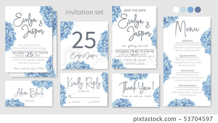 Set of wedding invitations, floral invitations, 53704597