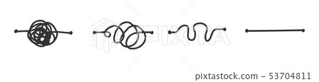 Simplify concept simplification streamlining process straight and curve line vector illustration Simplify concept simplification streamlining process straight and curve line vector illustration 53704811