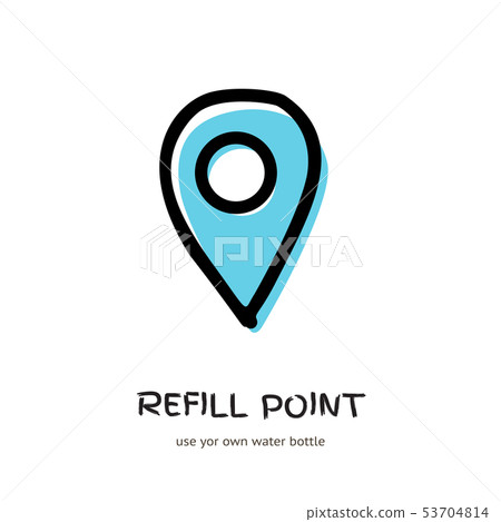 Refill water reusable bottle point sign vector 53704814