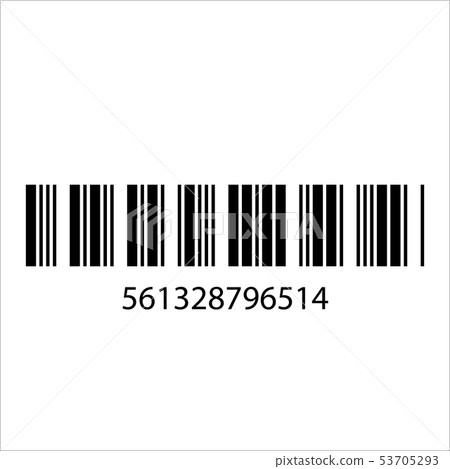 Barcode and number icon. 53705293