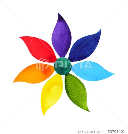 color chakra mandala symbol concept, watercolor color chakra mandala symbol concept, watercolor 53705401